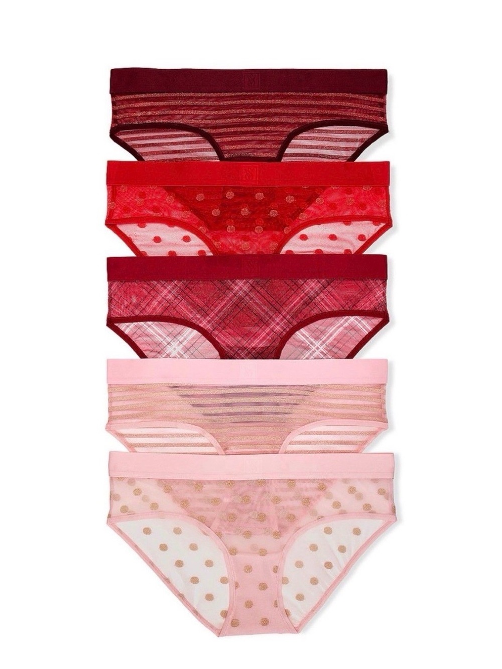 Victoria’s Secret VERY SEXY Lace & Mesh Heritage Hiph Panty Pack Women’s Sz M